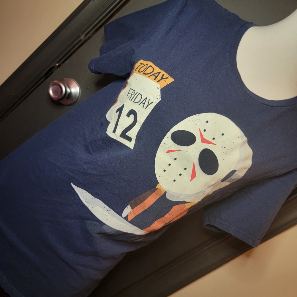 Jason Friday The 13th T Shirt Sz MNavy Blue